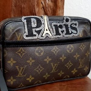 Louis Vuitton Brown Monogram Crossbody with Black and Gold Accents